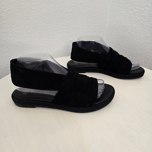 Tory Burch Women's Black Suede Leather Slingback Espadrille Sandals Size 7 - Picture 4 of 10
